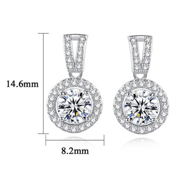 Certified 1ct. t.w. Moissanite Diamond Round Halo Earrings NEW L - Picture 8 of 11